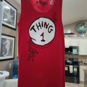 Women's Cat in the Hat Thing 1 tank top